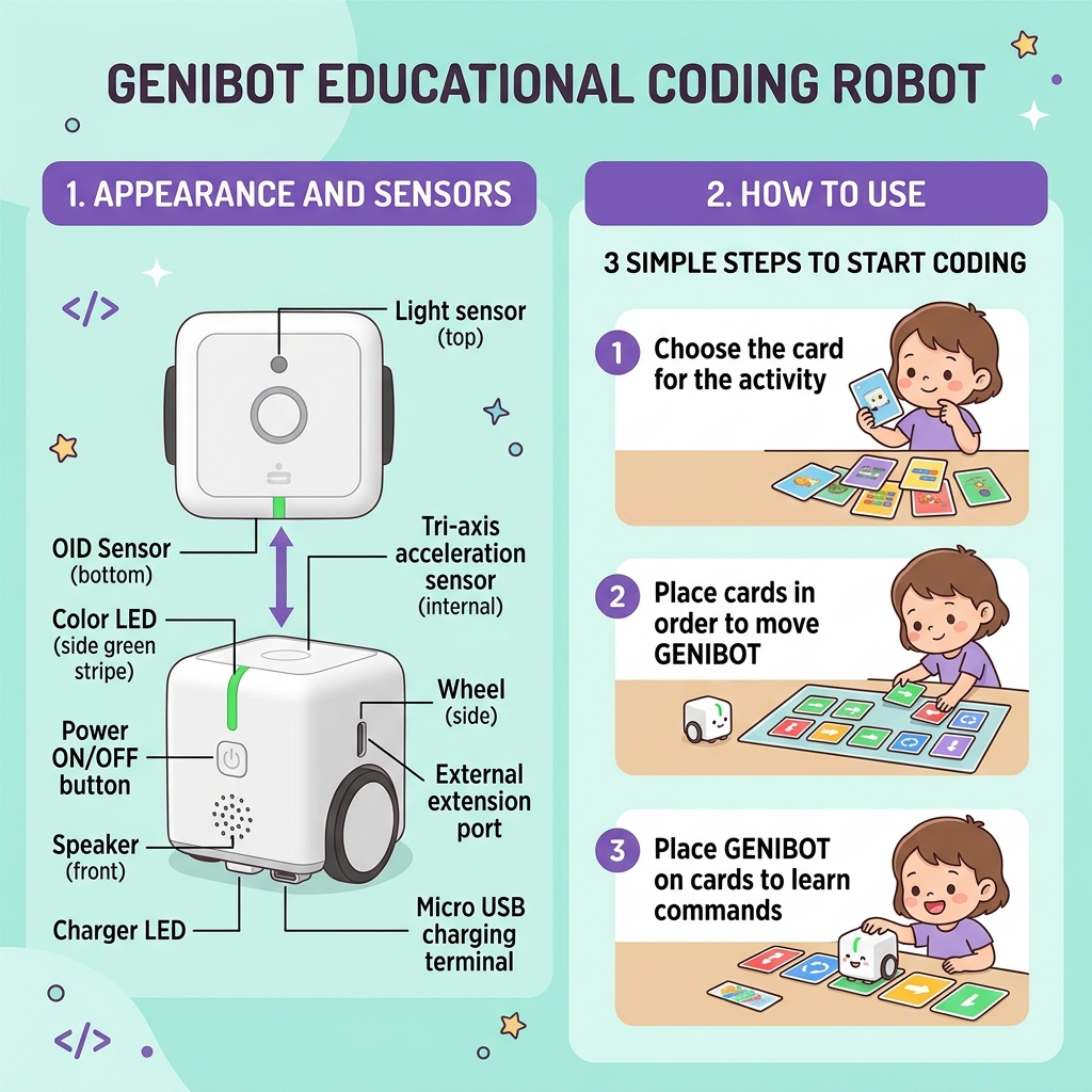 GeniBot features and 3-step usage guide